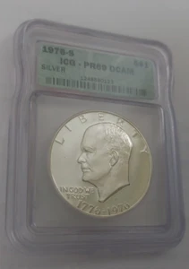 1976-S Eisenhower Silver Dollar Proof ICG PR 69 DCAM US Mint $1 Coin - Picture 1 of 6