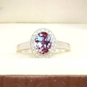4ct alexandrite handmade side zircon designing oval cut silver gift unique ring 