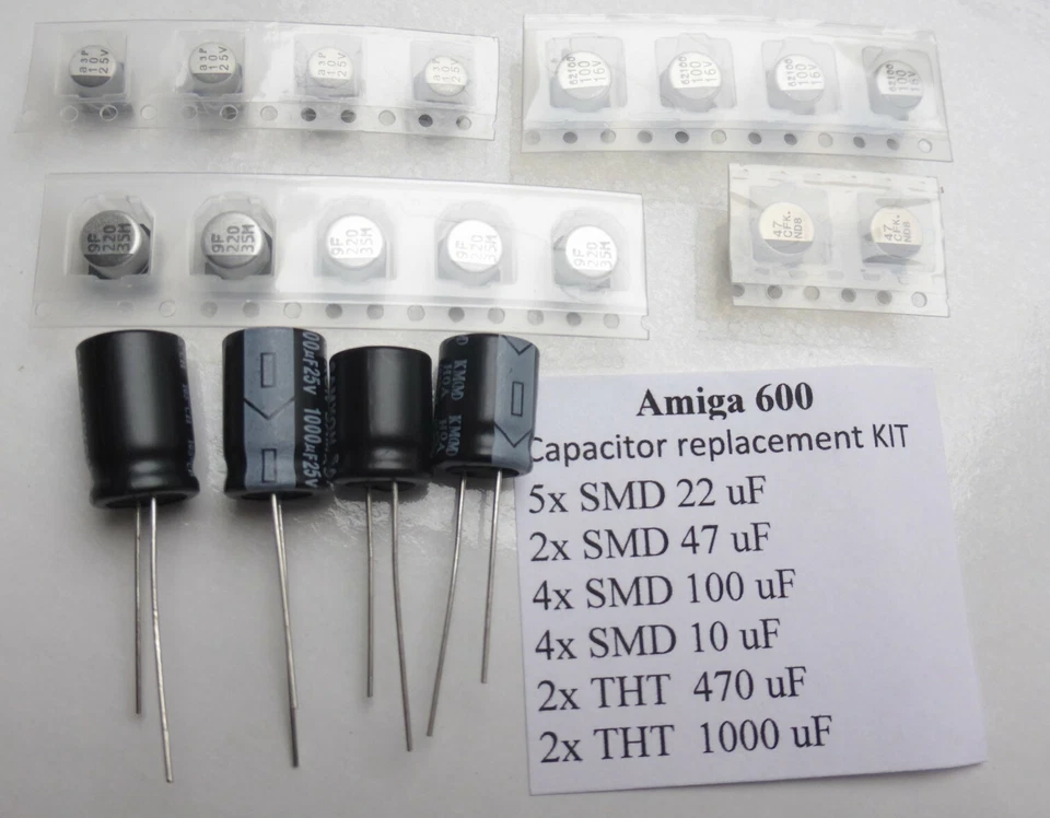 AMIGA 600 Kondensatoren Set.  Austausch Kit.   Capacitor replecement KIT. - Bild 1 von 1