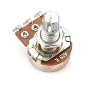 1 POTENTIOMETRE MINI A25k SPLIT SHAFT 9mm - logarithmique - toutes guitares - Imagen 1 de 6