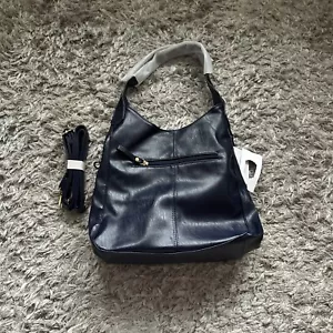 Nuevo Mujeres Azul Holgado Imitación Cuero Grande Shopper Bolso de Mano Bolso de Hombro Bolsos de Mano - Imagen 1 de 8