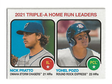 NICK PRATTO YOHEL POZO 2022 Topps Heritage Minor Base Card AAA HR Leaders (#61)