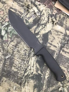 Busse SYKCO Scrapyard DB-321 Black With Black Res C Handle W/Leather Sheath - Picture 1 of 12