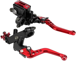 Leva Moto 1 Coppia 7/8" 22Mm Leva Moto 50CC Universale Moto Freno Frizione Rosso - Foto 1 di 7