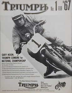 1967 Triumph Gary Nixon National Champion Motorrad Druck Anzeige - Bild 1 von 1