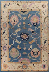 Vegetable Dye Turkish Authentic Oushak Rug Hand-Knotted Large Rugs 12x16 ft Blue - Picture 1 of 19