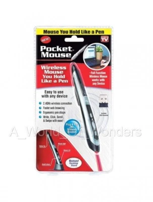NEW Pocket Mouse Wireless Stylus Pen - USB Plug and Play - As Seen on TV - Image 1 of 4