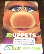 2014 SUBWAY DISNEY MUPPETS MISS PIGGY GIFT CARD NO VALUE COLLECTIBLE NEW
