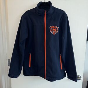 NFL Team Apparel Chicago Bears Jacket Full Zip Embroidered Blue Orange Men’s L