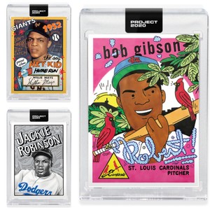 Topps PROJECT 2020 Lot (3) 79 Jackie ROBINSON & 80 Willie MAYS & 84 Bob GIBSON
