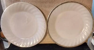 Plato de almuerzo estriado vintage ++OFERTA DE 2++ Fire King 19 artículos para horno EE. UU. COMO ESTÁ - Imagen 1 de 6