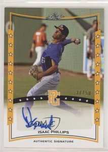 2014 Leaf Perfect Game Showcase Auto Gold /50 Isaac Phillips #A-IP1 Auto