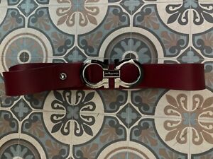 salvatore ferragamo gorgeous leather belt red - medium size
