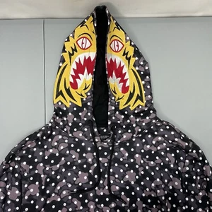 Hudson Outerwear Hoodie Embroidered Monster Alien Camo Spots Y2K Gray Mens  XL - Picture 1 of 12
