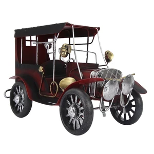 Mxtech Retro Classic Diecast Collectible Toy Red Tin Vintage Car Ornaments For - Picture 1 of 7