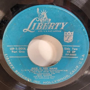 Julie London - Julie Is Her Name Part One 45 Rpm Liberty Records 1955 Jazz - Picture 1 of 4
