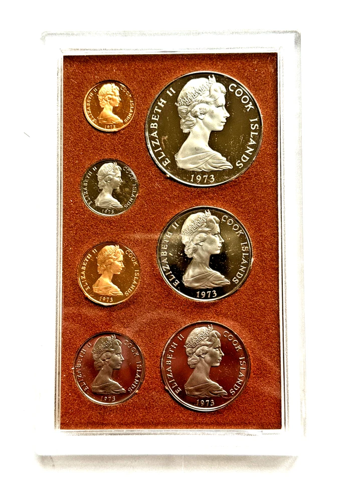 1973 COOK ISLANDS - OFFICIAL PROOF SET (7) -  ROYAL AUSTRALIAN MINT - BEAUTY! - Image 1 of 2