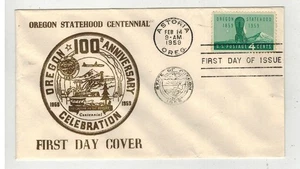 1959 OREGON STATEHOOD 1124-30 1ST EUGENE STAMP SOC. RAISED PRINT BROWN - Picture 1 of 1