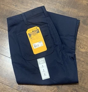 NWT Women’s Carhartt Rugged Flex Loose Fit Canvas Work Pant Blue Size 8 - Picture 1 of 9