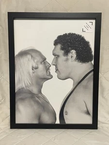 GERAHMTES 12x16 WWE Poster - Hulk Hogan and Andre The Giant Black & White NEU - Bild 1 von 4