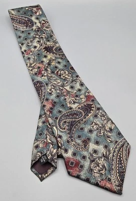 Vintage Barrington Abstract Paisley 100% Italian Silk Tie - 4"  58.5" - Nice! - Image 1 of 4