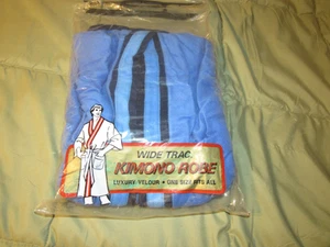 Vintage Velour Robe Teal Green Blue Kimono Soft Pocket Loungewear unisex NOS - Picture 1 of 10