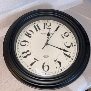 Sterling & edle schwarze runde Wanduhr - Bild 1 von 5