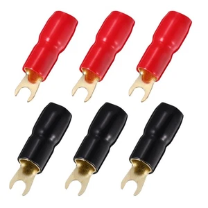 10 Pairs Terminal 4GA Crimp Connectors Fork Adapters for Speaker Wire - Bild 1 von 12