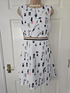 Ted Baker Cactus Dress Size 1 UK 8 Sleeveless Lined Small Pull See Photos - Picture 1 of 16