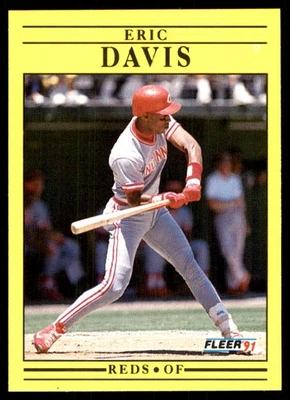 Eric Davis 1991 Fleer #61 Cincinnati Reds MLB LEER ENVÍO GRATUITO AutographDen Foto 1 de 2
