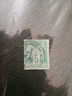 Timbre France SAGE type I.N° 64 Vert 5 cts Obl. - Photo 1/2