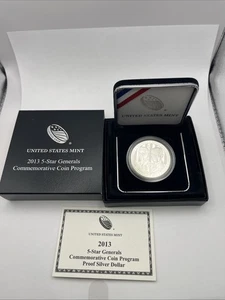 2013-P 5-Star Generals Commemorative Silver Proof Dollar - Picture 1 of 3