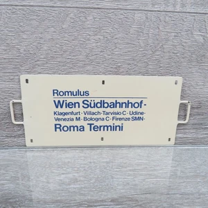 Zuglaufschild Romulus Wien Südbahnhof Roma Termini - 14x6,5cm - #BC12944 - Picture 1 of 2
