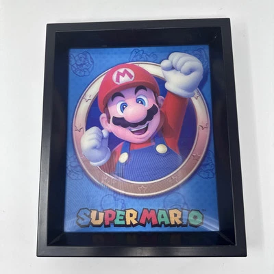 Super Mario Framed Wall Art With Golden Ring 12"x10" Official Nintendo Licensed - Image 1 of 2