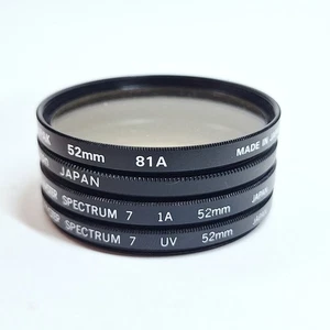 (4) Vintage 52mm Camera Lens Filters Japan, Nikon L37c 81A 1A UV - FREE SHIPPING - Picture 1 of 6