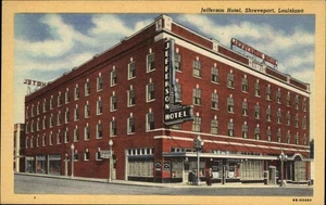 Shreveport LA Louisiana Jefferson Hotel c1930-50s Vintage Postcard - Picture 1 of 2