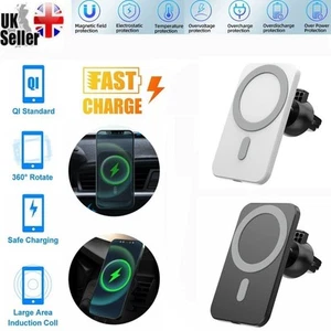 Magsafe 15W Fil Voiture Chargeur Téléphone Support Pour Samsung S25 Bord / S24 - Photo 1 sur 14