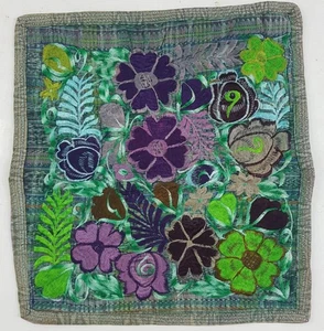 Vintage Traditional Mexican Floral Embroidered Cushion Cover 46x43cms - Picture 1 of 12