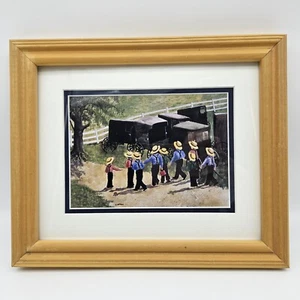 Impresión en acuarela con marco pequeño Eric Mohn Art Amish Boys - Imagen 1 de 8
