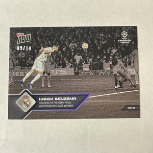 21/22 Topps Now UCL 137 KARIM BENZEMA HEADS GOAL REAL MADRID BLACK 9/10 Jersey # - Picture 1 of 3