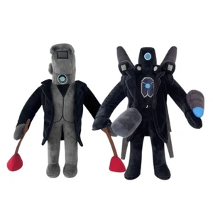 2PCS Skibidi Toilet Plunger Cameraman & Titan Monitor Man Plush Dolls Toys Set