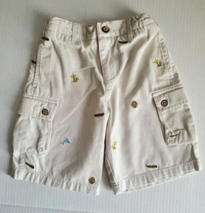 Heartstrings Boys Embroidered Khaki/ Tan Adjustable Waist Cargo Shorts Size 3T - Picture 1 of 7