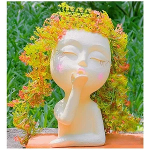 Face Planter Pot, Head Face Planter Flower Pots, for Plants Succulent Planter, H - Picture 1 of 6