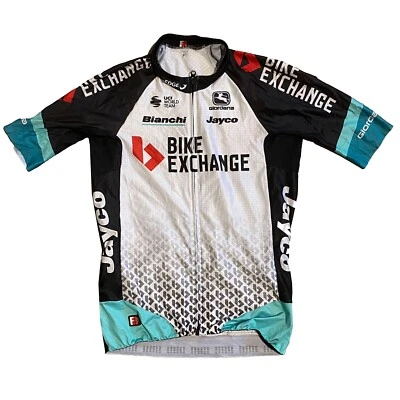 Men's 2021 Giordana Team Bike Exchange  FR-C SS Race Jersey, White, Size S EUC - Image 1 of 2