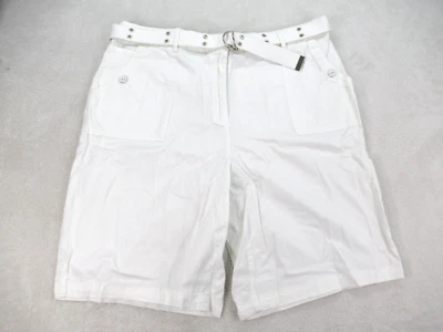 Karen Scott Womens Size 16 Casual Shorts with Belt Bright White New with tags - Image 1 of 4