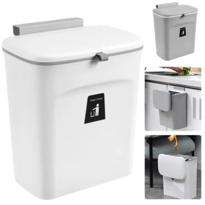 Mülleimer Abfalleimer mit Deckel / Schwingdeckel für Küche Bad Abfallbehälter - Bild 1 von 4
