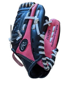 Rawlings PL91PB Girls 9" Pink Black Baseball Softball T-Ball RHT Glove - Picture 1 of 4