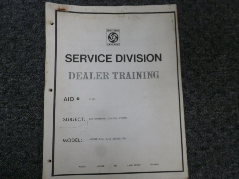 1976 Jaguar XJ6 XJ12 Series 2 Climate Control Air Conditioning Service Manual - Image 1 of 1