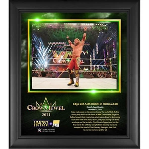 RATED R SUPERSTAR EDGE CROWN JEWEL 2021 WWE PLAQUE LIMITED EDITION #9 OF 250 - Picture 1 of 4