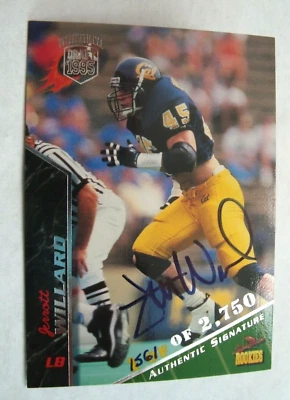 1995 Signature Rookies football JERROTT WILLARD #74 /2750 autograph - Image 1 of 2